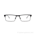 Universal Luxury Unisexe Full-Rim Rectangle Spectacles Frames Fashion Metal Eyeglass